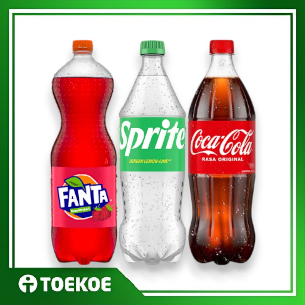 TOEKOE Coca Cola / Fanta / Sprite 1 Liter Minuman Soda Karbonasi