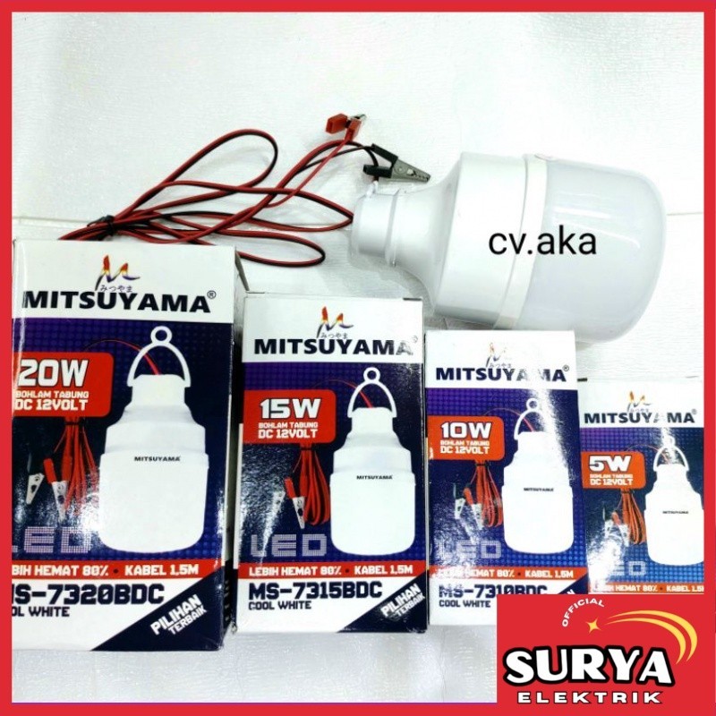SMG Lampu Bohlam LED Emergency Mitsuyama DC 12 Volt AKI Kabel Panjang 1.5m