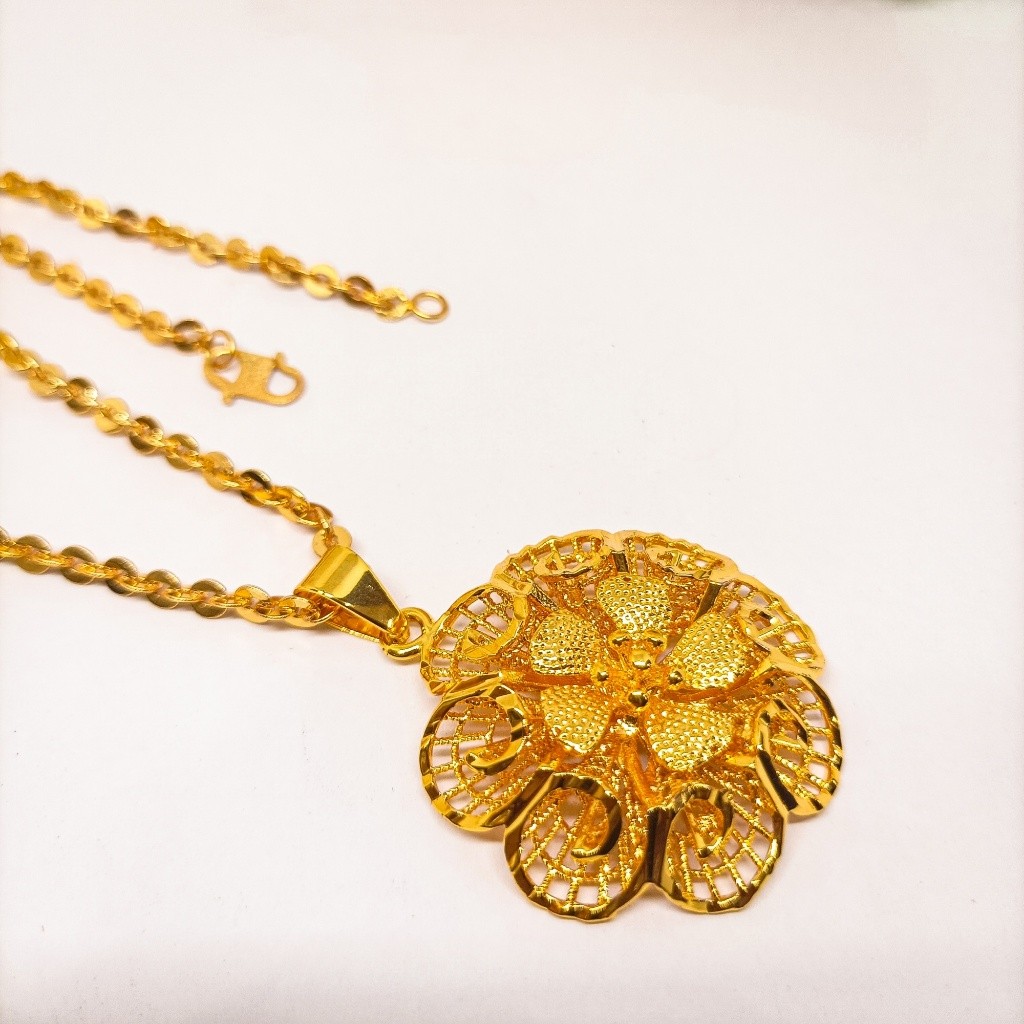 Panjang  Terbaru Import Kalung Liontin Elegant Fashion Mewah Kendari Mirip Emas Asli Wanita Anti Kar
