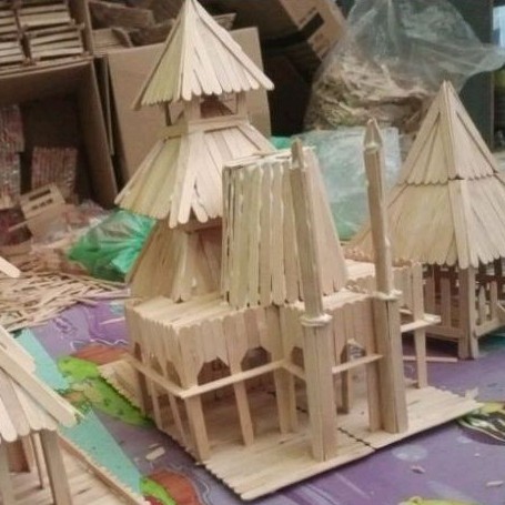 miniatur masjid menara Kudus dari stik es krim