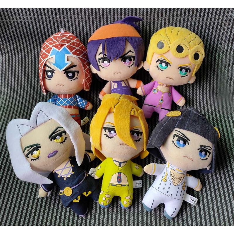 JAPAN JoJoss Bizarre Adventure Golden Wind Plush Giorno Narancia Mista PLUSH DOLL 6PCS