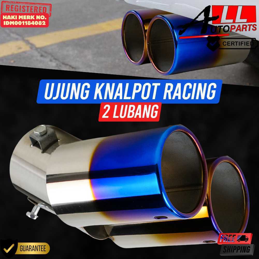 Muffler pipa Ekor Ujung Knalpot Modif Mobil Racing Dua Lubang