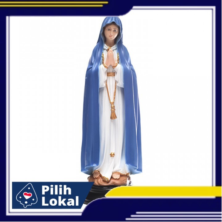 Patung Bunda Maria Fatima 30cm / Biru Putih -Maria 30CM-Patung Rohani