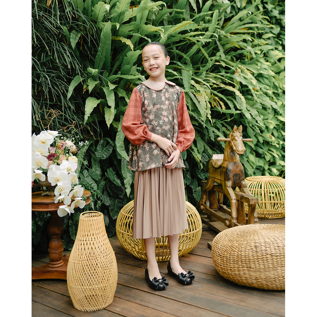 Muda Official Anandayu Blouse Anak - Terracotta