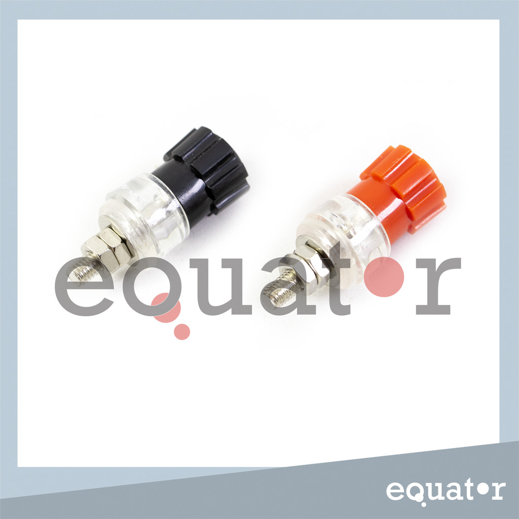 Binding post transparant Besar RRT merah hitam terminal speaker
