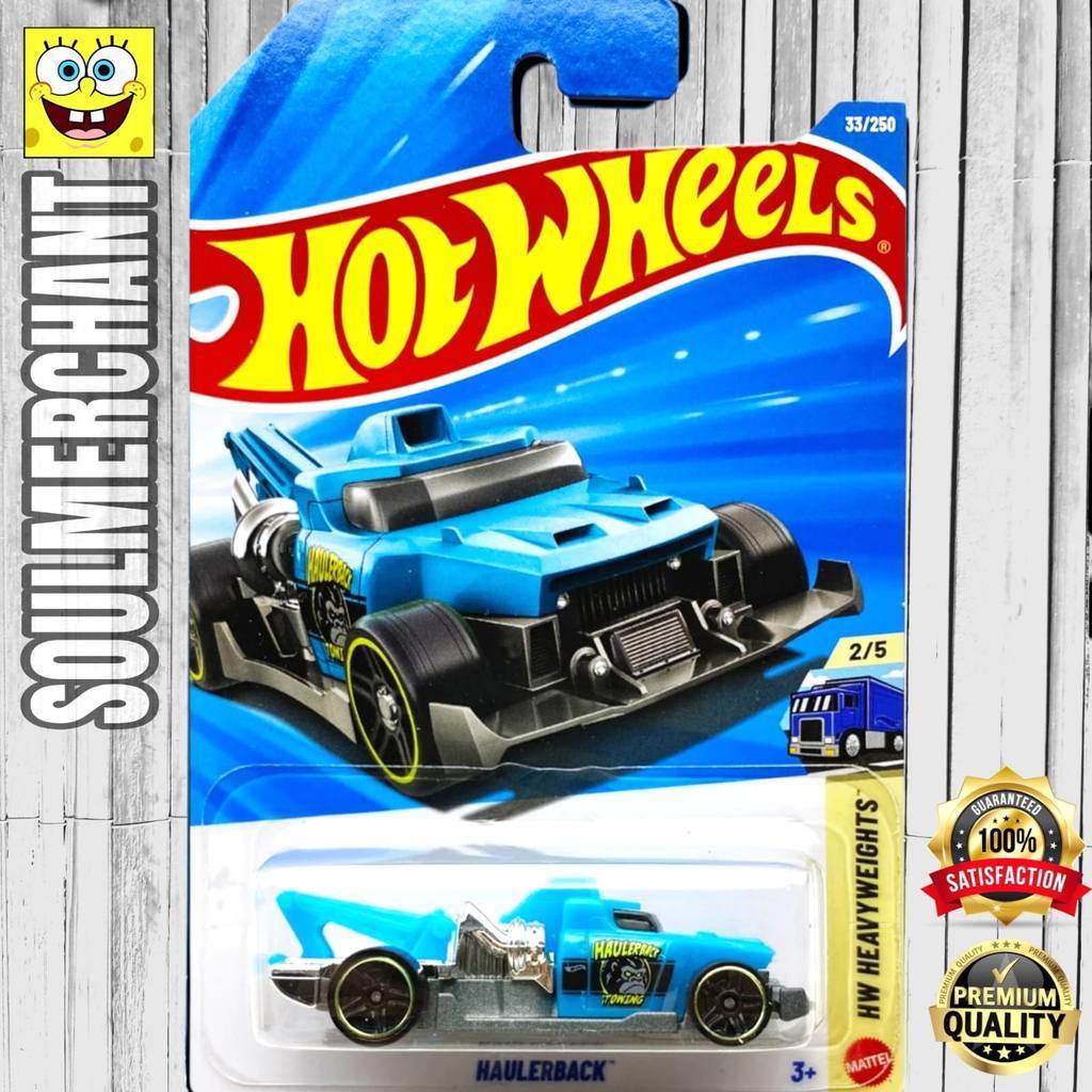 Hot Wheels Haulerback Biru Muda Diecast Towing Truck