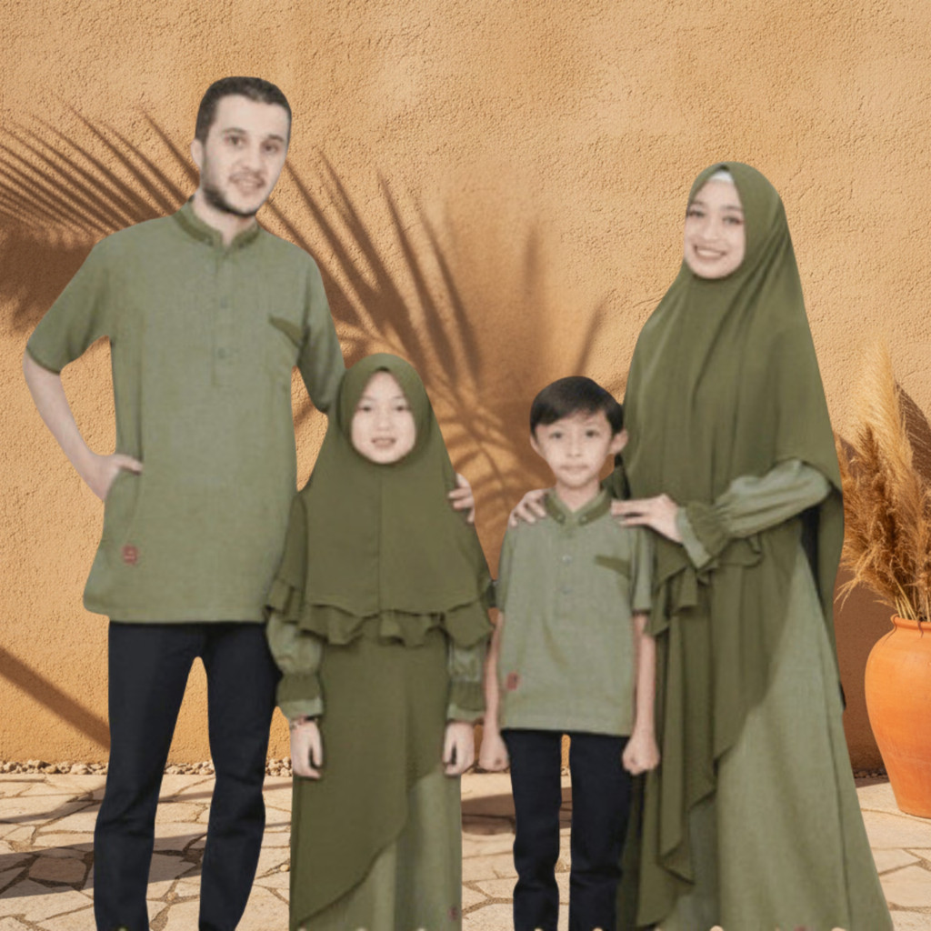 Arra Sarimbit Keluarga Couple Lebaran Baju Muslim Family Rayyan Army
