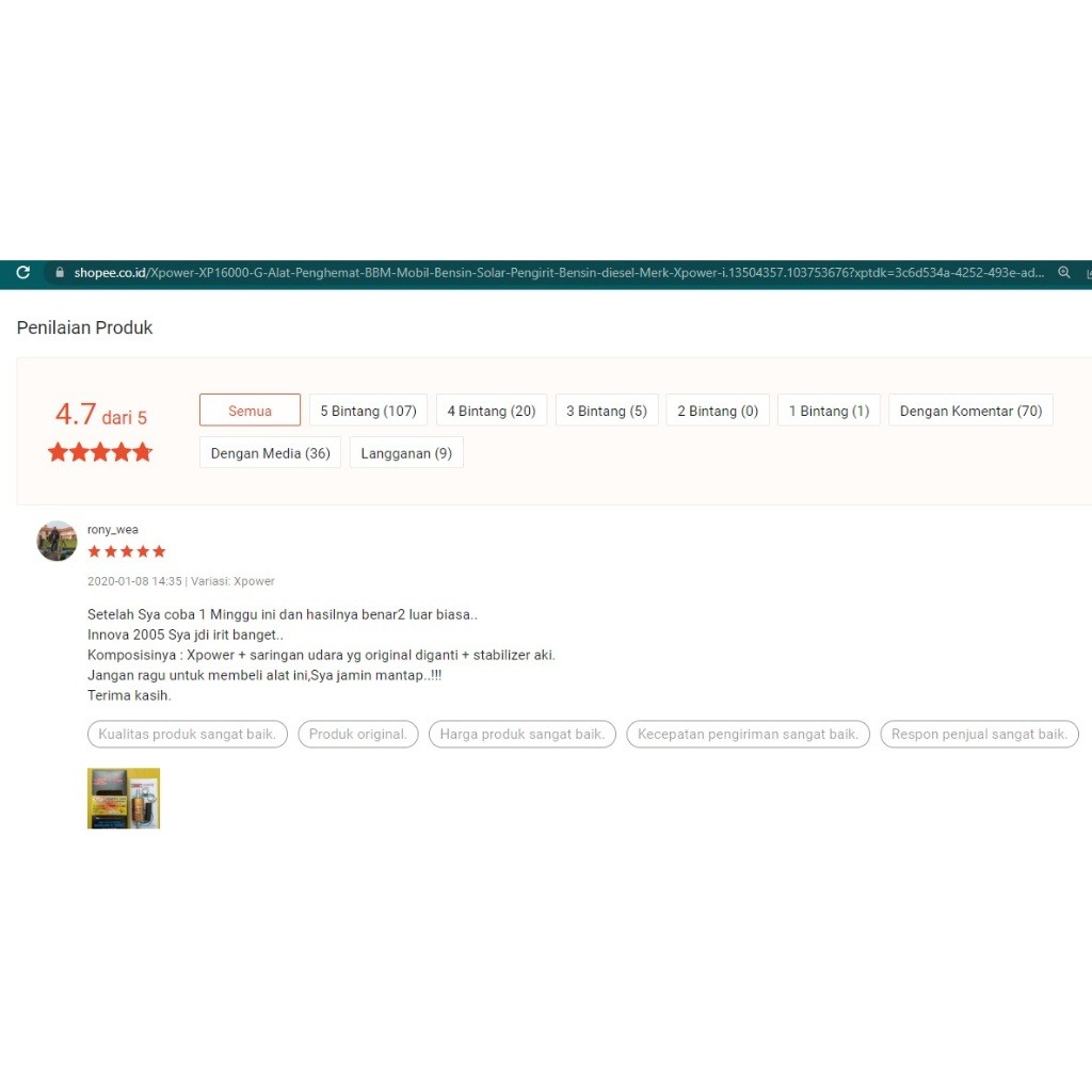 TergacorPenghemat Bensin Mobil - alat Penghemat BBM untuk Mobil Bensin dan Diesel - Xpower XP 16000 