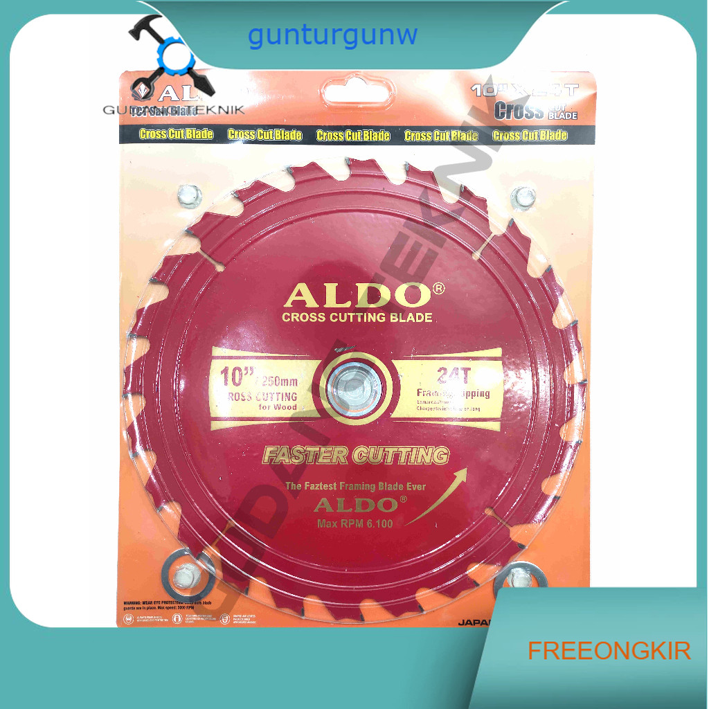 (ALDO MERAH 10" 24T) Mata Pisau Kayu Circular Saw 10" 24T  ALDO / Mata Gergaji Potong Kayu Circle 10