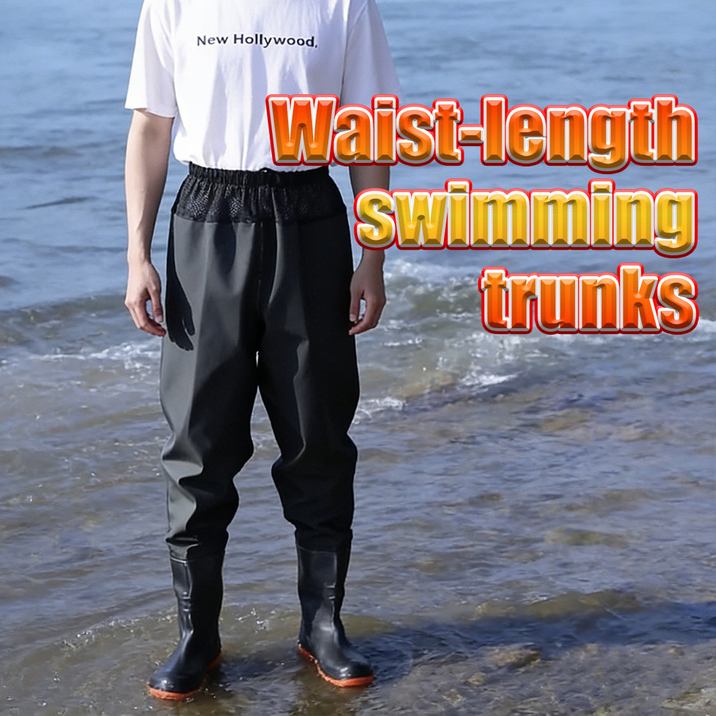 Sepatu Boots Celana Panjang Trousers Lentur Pinggang Karet Ikat PVC Cocok untuk bercocok tanam, nela