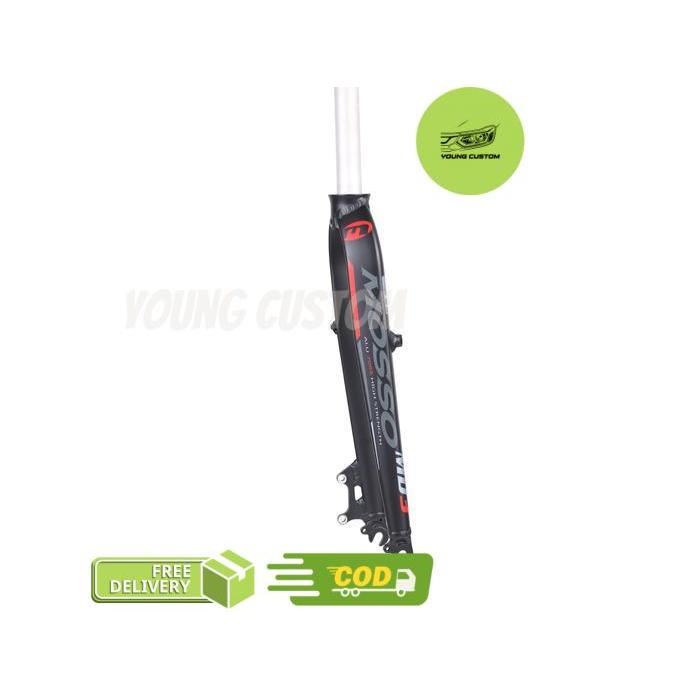 Mosso MD3 Fork Rigid Disc / V-Brake Fork Sepeda 26 / 27.5 Inch - Black/Red -young