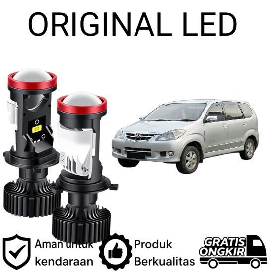 2pcs Lampu Utama LED H4 Projector High Power Mobil Toyota Avanza gen1 2004 2011 AM