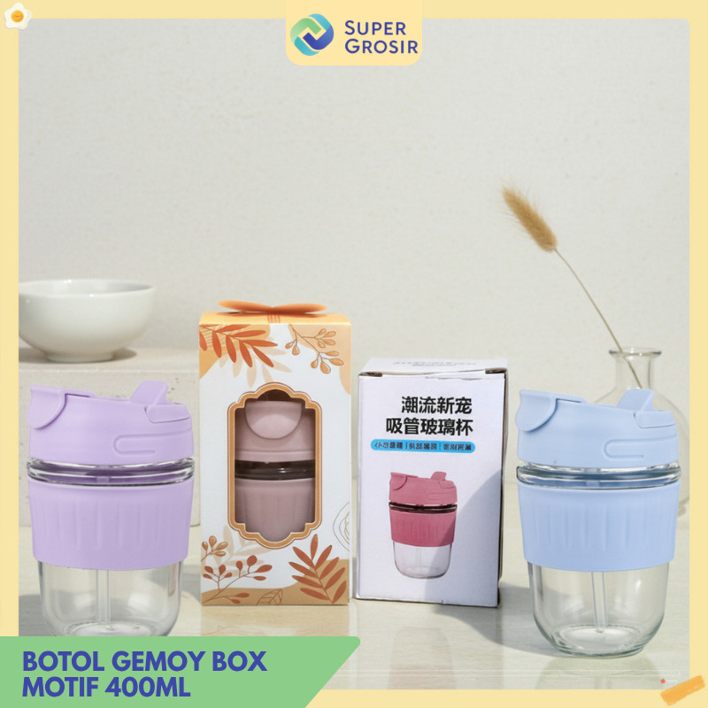 Tempat Minum Anak 400ml Gemoy Box Motif Warna Menarik