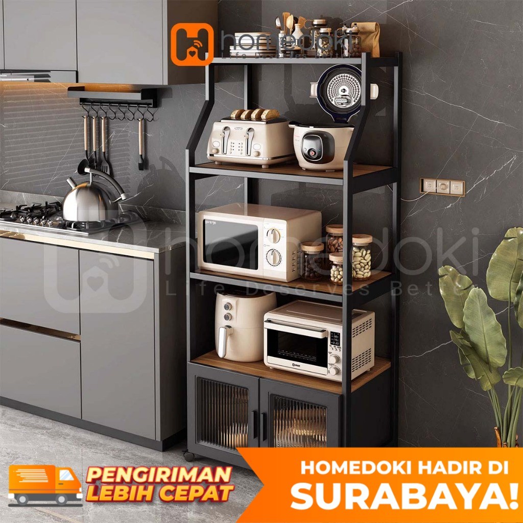 Homedoki Rak Dapur/ Lemari Dapur Serbaguna/Rak Dapur Serbaguna/Rak Penyimpanan Barang/Rak Dapur Serb