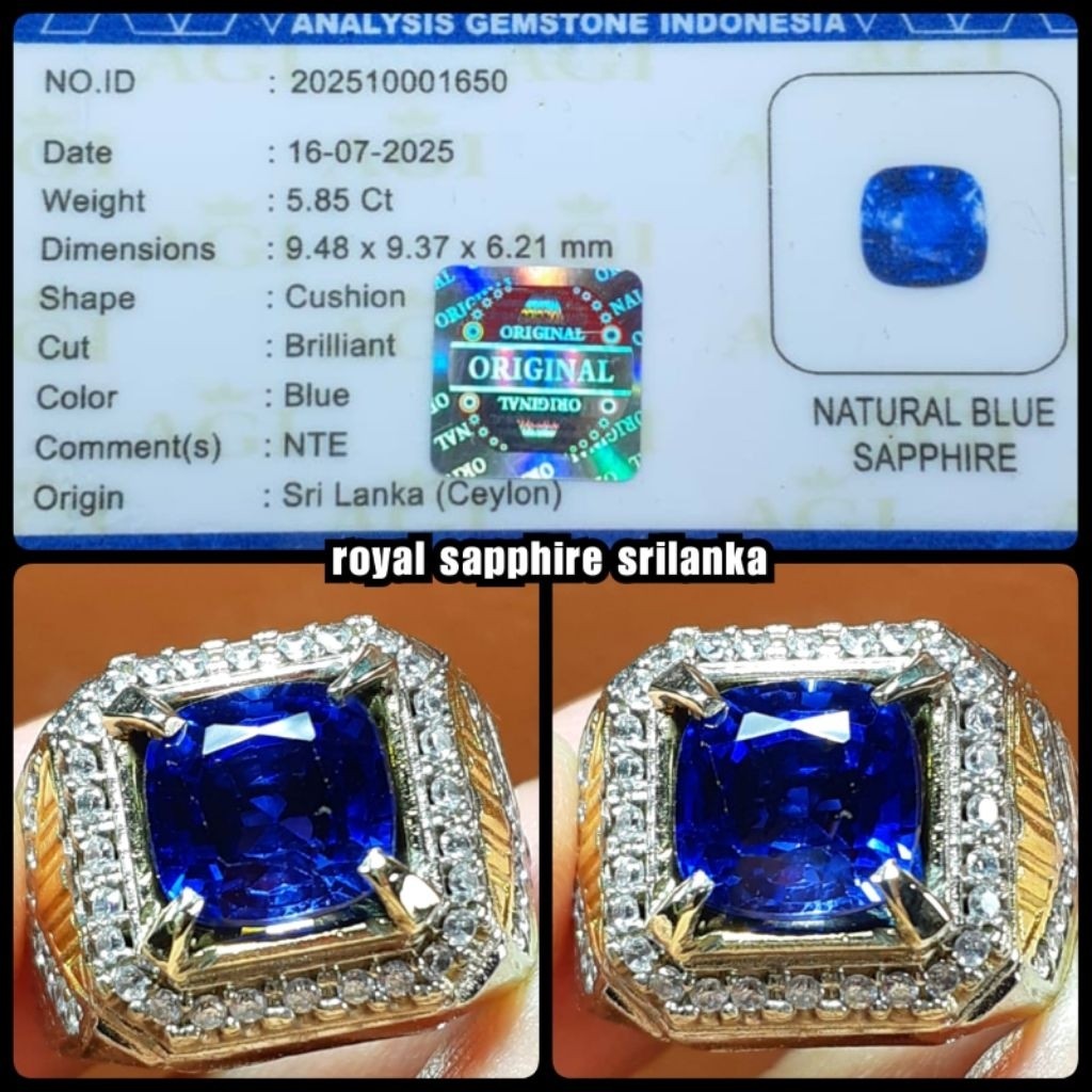 Blue sapphire Srilanka ceylon super HQ royal blue