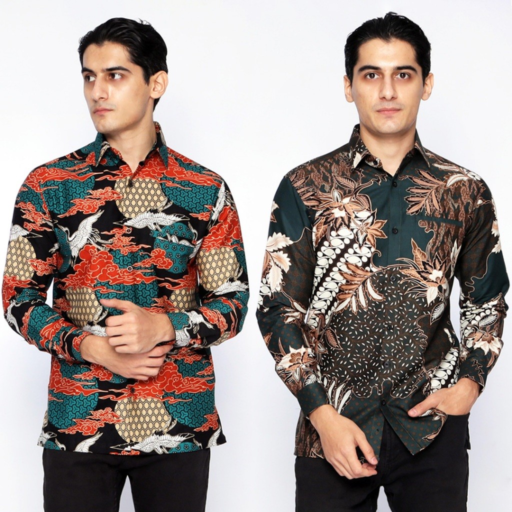 Casella Kemeja Batik Pria Lengan Panjang | Baju Batik Pria Pandawa Series