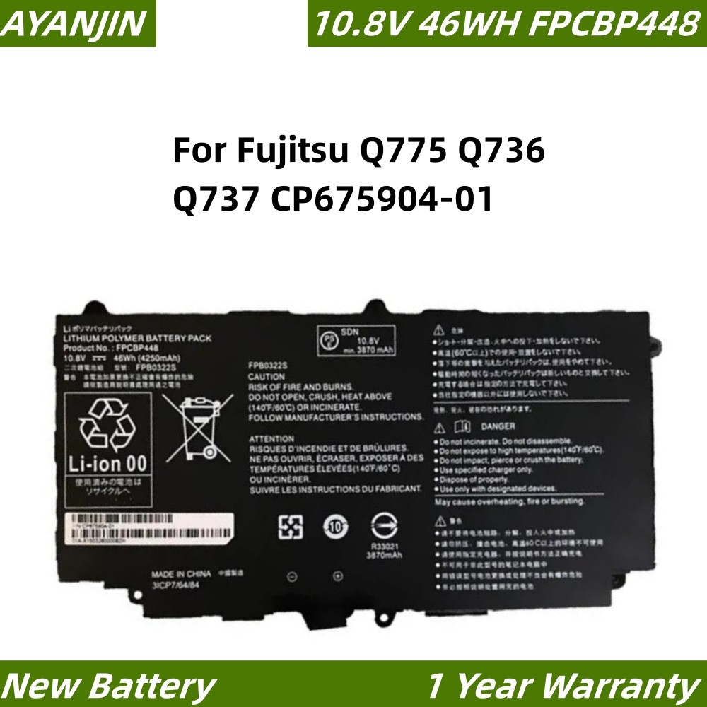 FPCBP448 FPB0322S 10.8V 46WH/4250mAh new Laptop Battery For Fujitsu Q775 Q736 Q737 CP675904-01