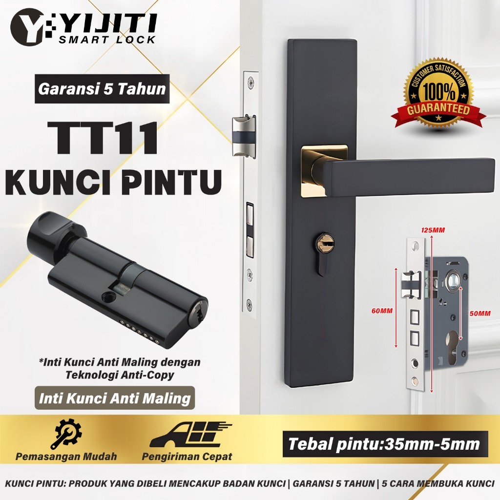 YIJITI Kunci Pintu Rumah  Gembok Anti Maling Dengan Inti Kunci Tahan Bobol Set/Handle Pintu Kamar Ti