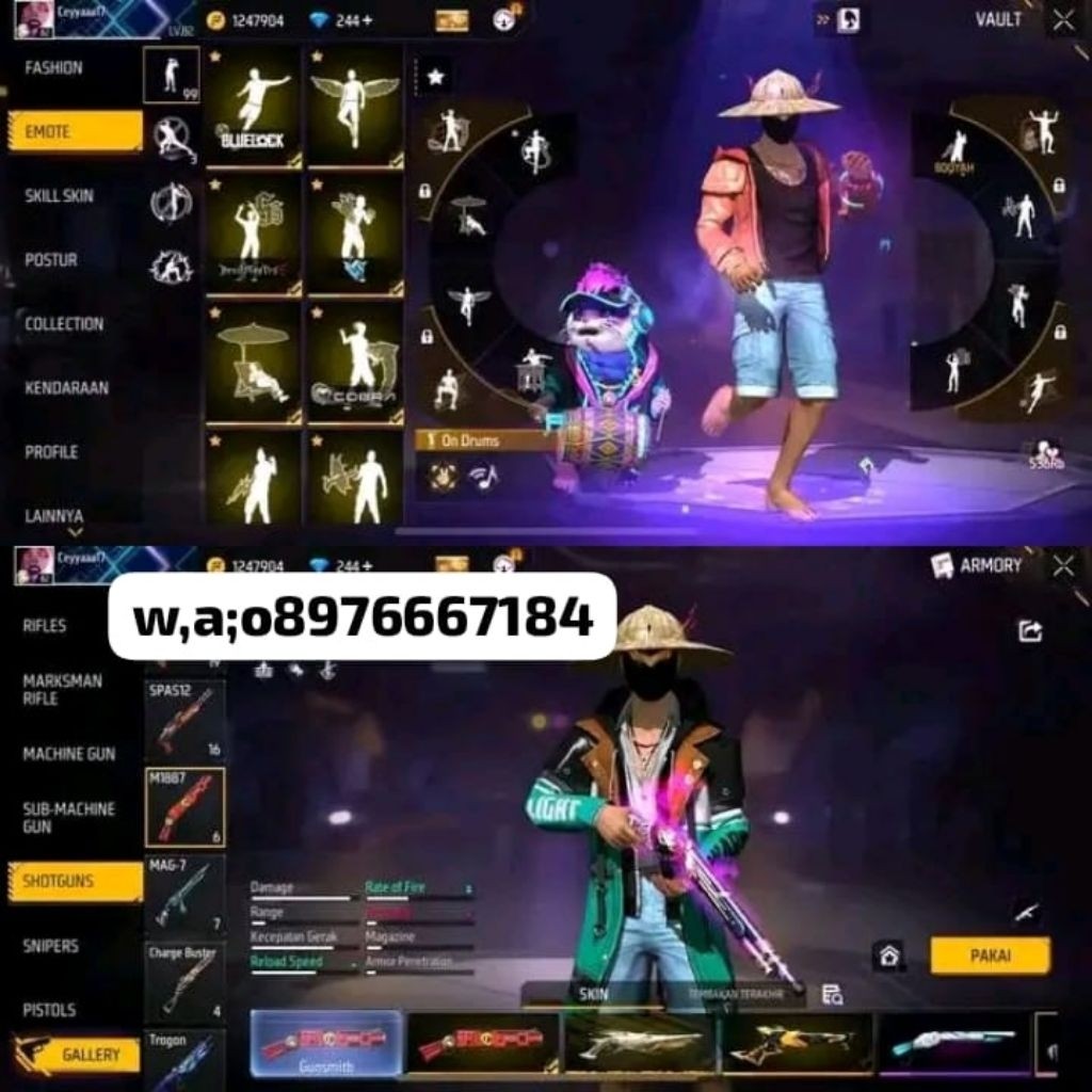 jual murah aja Akun fire free sultan