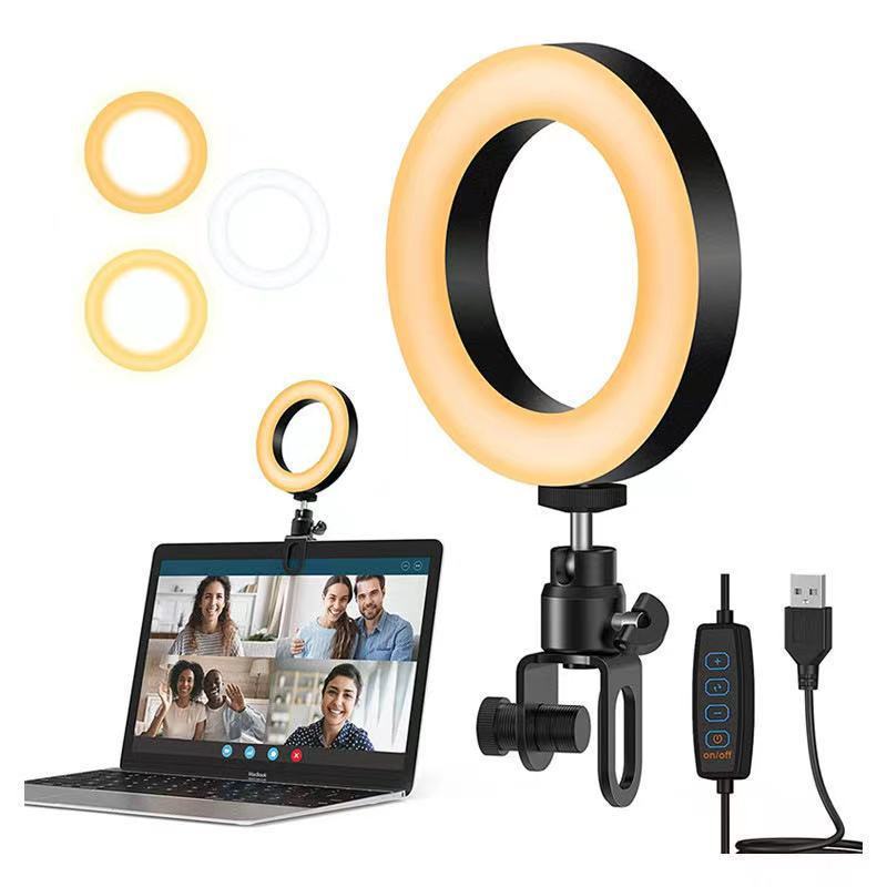 16cm LED Selfie Ring Light mmable Led Photography RingLight With Clip On Laptop Computer Tripod & Ph