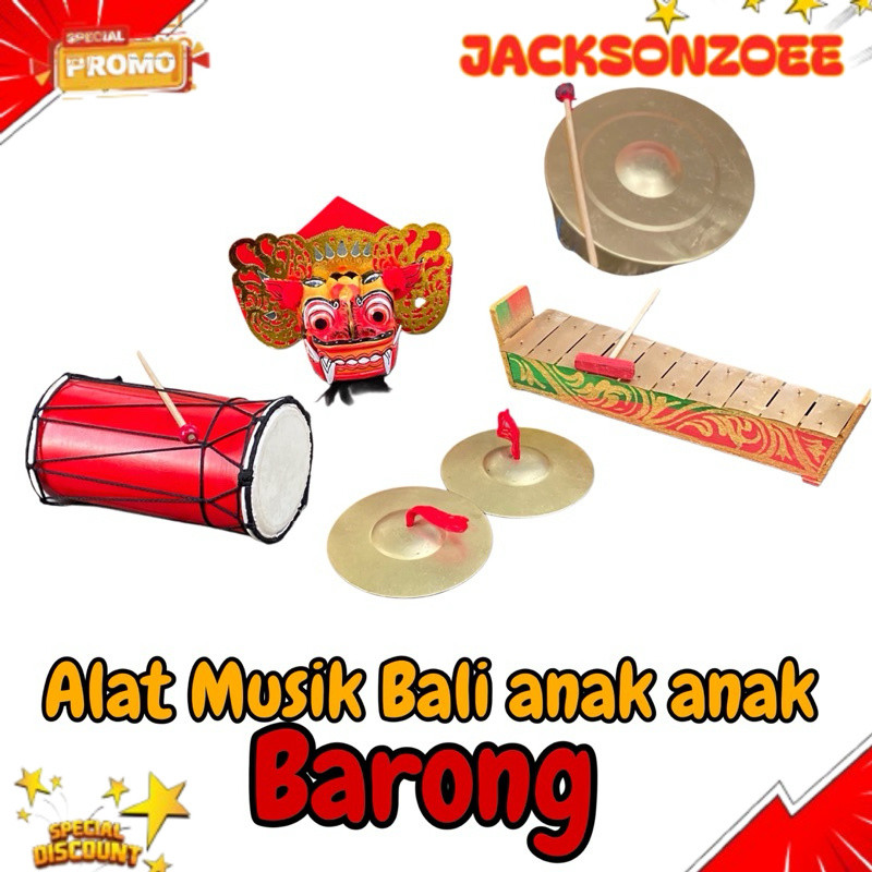 Paket Lengkap Alat Gamelan Anak - Anak + Barong - Paket Alat Musik Bali - Alat musik tradisional - G