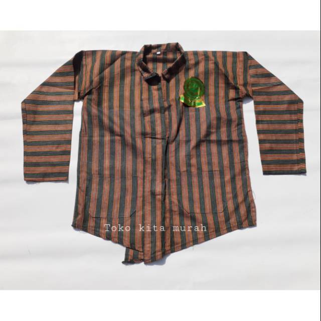 JUYA Baju lurik jawa warna hijau coklat // baju adat jawa // baju lurik // surjan lurik