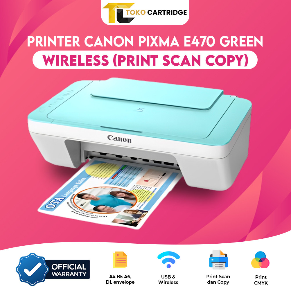 Printer Canon Multifungsi Print Scan Copy WIFI AIO Cartridge PG47 & CL57s Printer Pixma MG2570S Mult