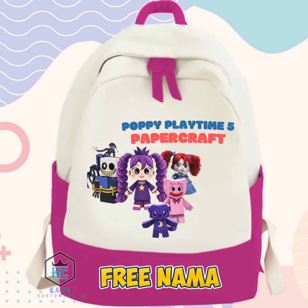 Tas Ransel Custom Gambar Cartoon Poppy Playtime