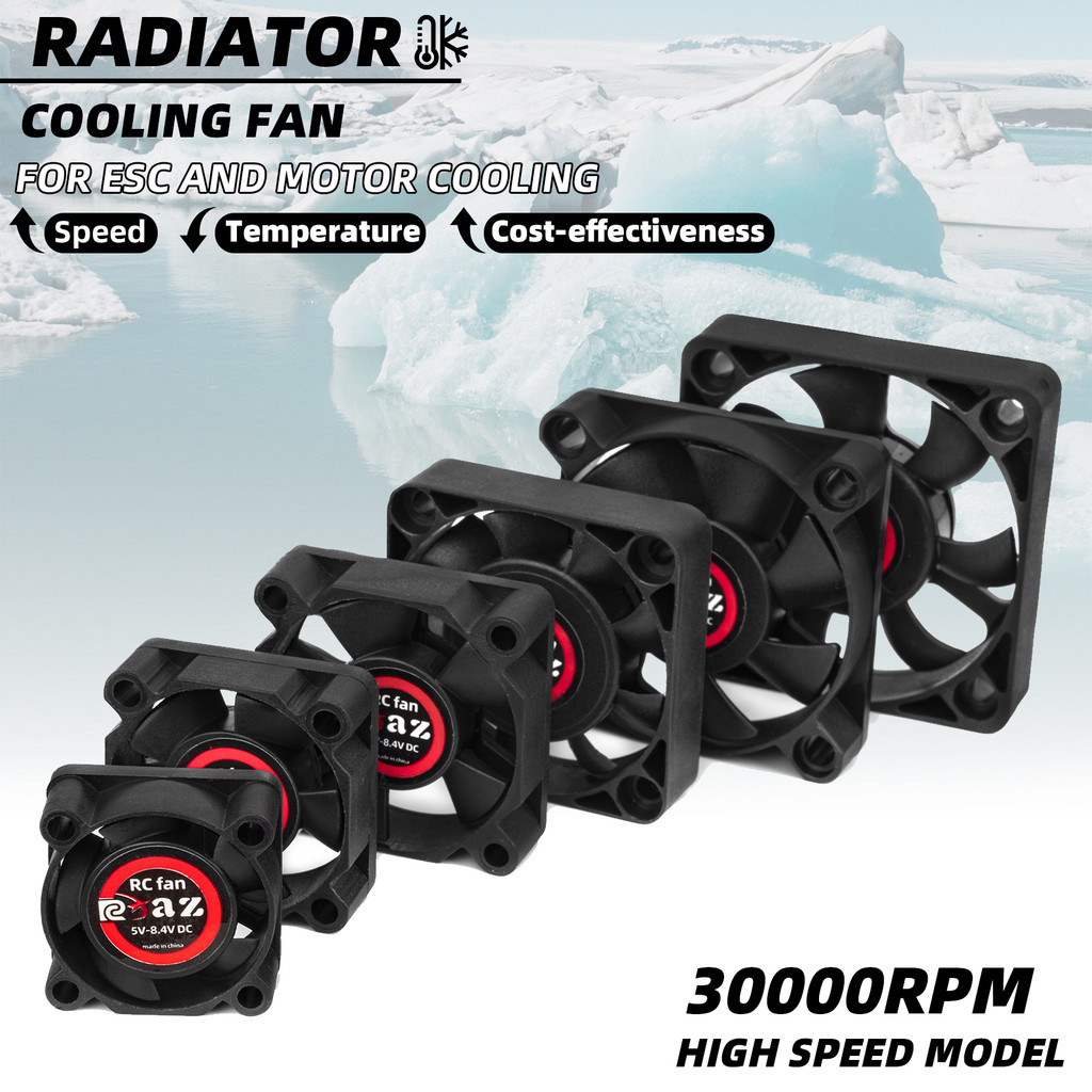 RC High Speed Fan 25-50mm Motor ESC Waterproof 10000-30000RPM 5V-12V DC for 550 Brushed Brushless Mo