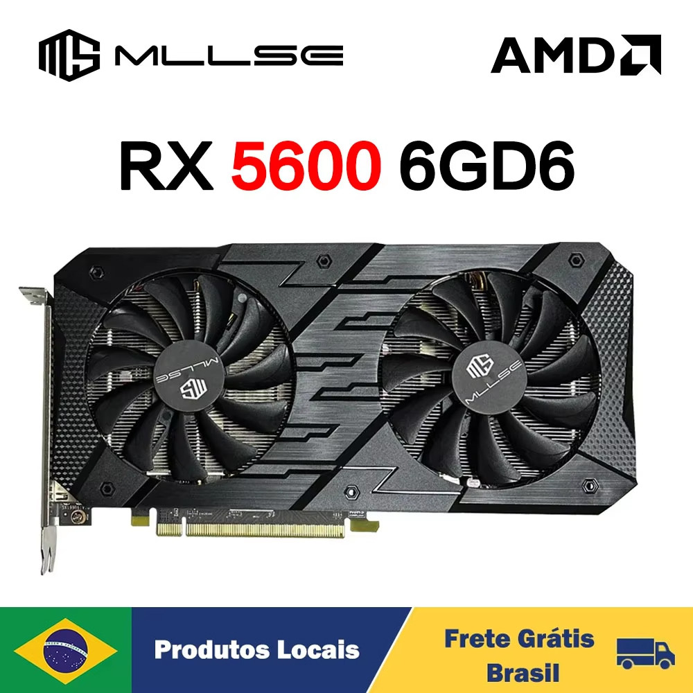 MLLSE New AMD Radeon RX5600 6GB Graphic Card GDDR6 6+8Pin Gaming Computer GPU RX5600 6GB Game Deskto