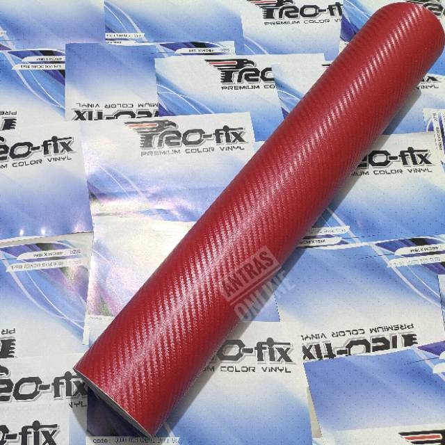 stiker skotlet scotlite karbon merah 3D tekstur skotlet motor 3d stiker carbon 3d merah