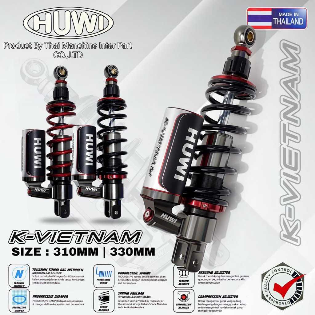 Shockbreaker Shock Huwi Tabung Bawah Model KYB Shock Click Rebound Fungsi Full Cnc Billet Uk 310 & 3