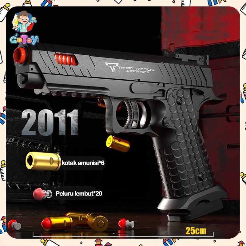 ReadySENJATA MAINAN SEMI AUTO PISTOL - Glock/M1911/Desert Eagle REALISTIS Peluru Karet AMAN Mainan A
