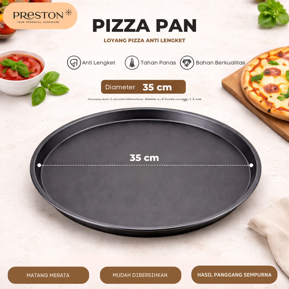 Preston Pizza Pan 35 cm Loyang Pizza Anti Lengket Non Stick Oven Baking Pan -DM