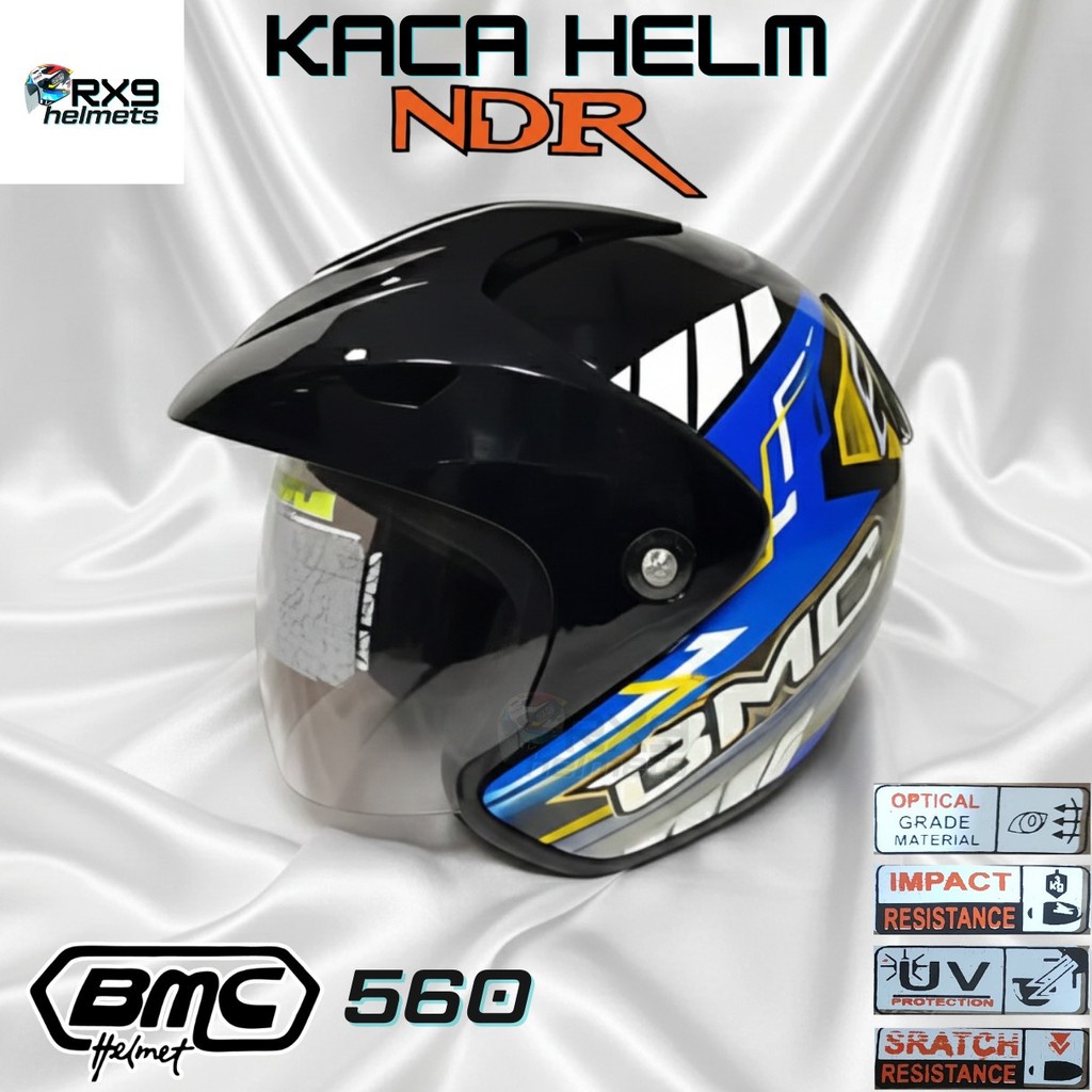 Kaca helm visor BMC 560 by NDR iridium murah tinggal pasang NDR1
