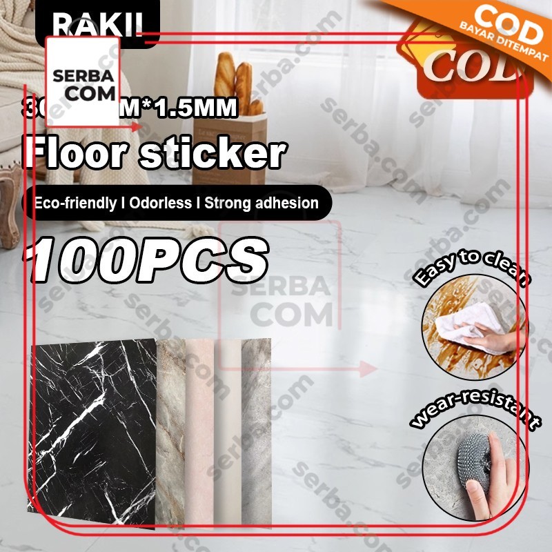 100pcs Stiker Lantai Vinyl Lantai Marmer (30 x 30 cm) / Stiker Vinyl Lantai Marmer Granit / Stiker L