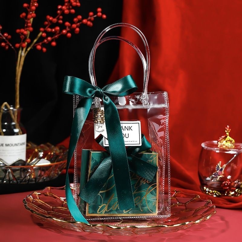 Goodie Bag Transparan Kancing Goodie Bag PVC Transparan Hampers Bag