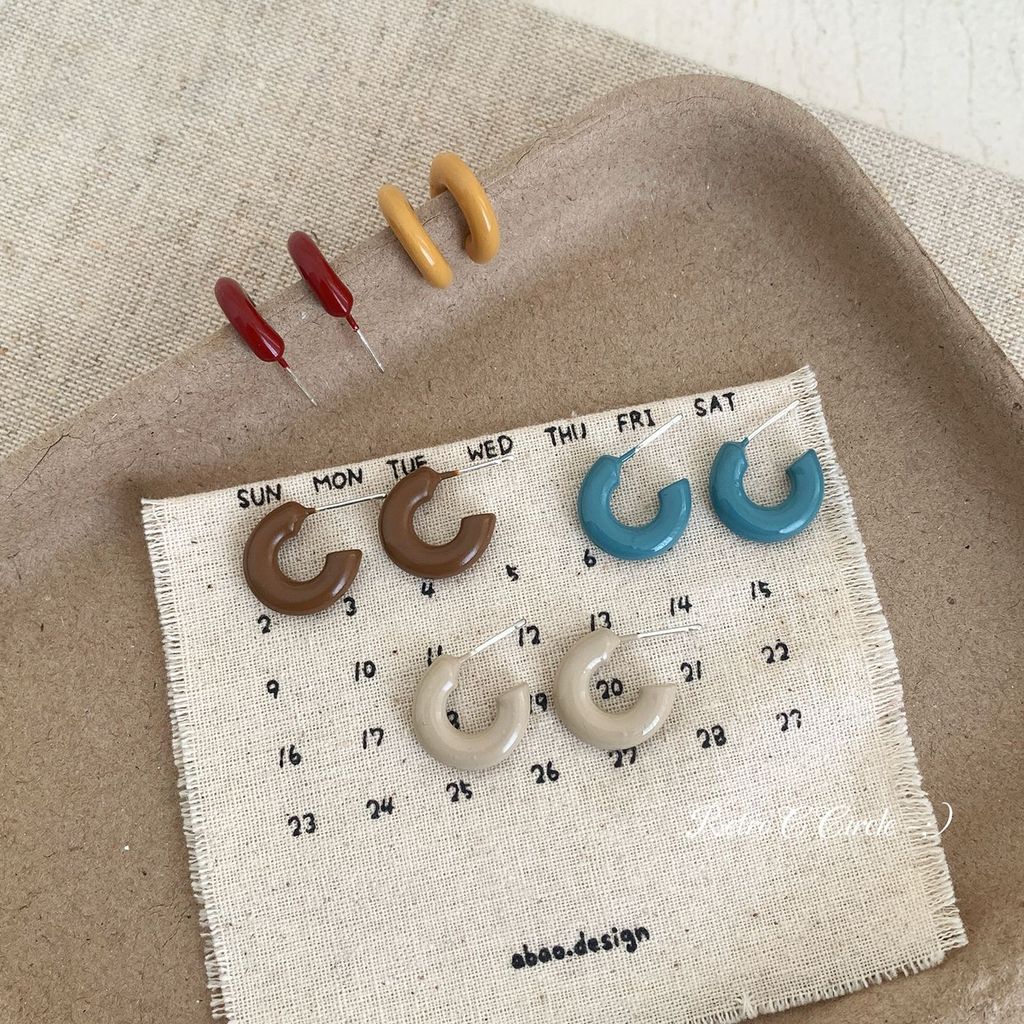 MEBEAUTY Anting Lingkaran C Morandi Wanita Cantik Remaja Model Trendy Lembut Serbaguna Sehari Hari C