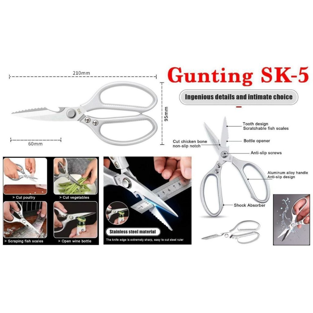 GUNTING BAJA STAINLESS JAPAN SK5 SERBAGUNA
