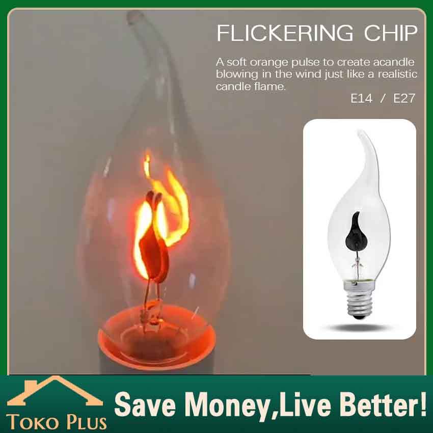 Bohlam Lampu LED Api Candle Flicker Flame Fire 3 watt lilin Lampu Hias Dekorasi Efek Bara Api Gerak 
