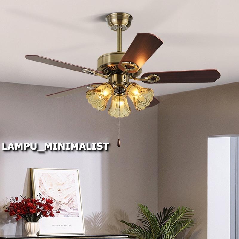 LAMPU_MINIMALIST Kipas Lampu Angin Remote Control Lampu Kipas Angin Gantung Plafon Lampu Kipas Plafo