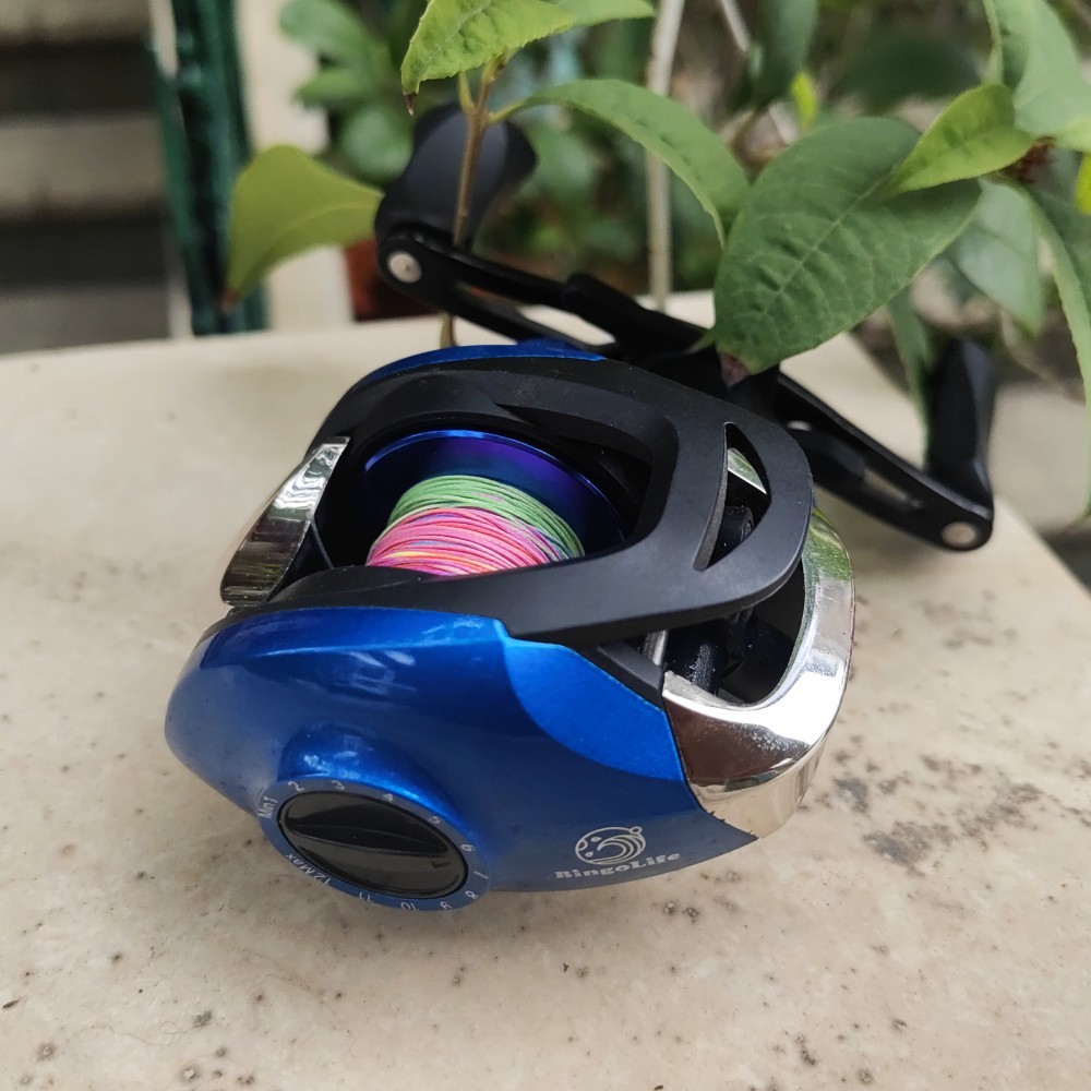 Bingolife Reel Water Drop Biru Metal 8.1 Gear Ratio Rem Magnetik