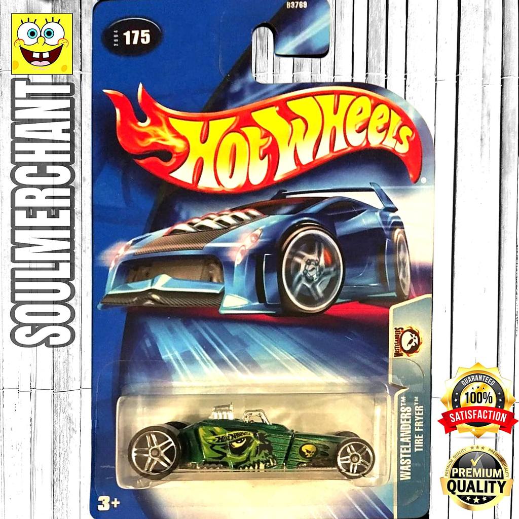 Hot Wheels Tire Fryer Hijau Diecast Hotrod Car