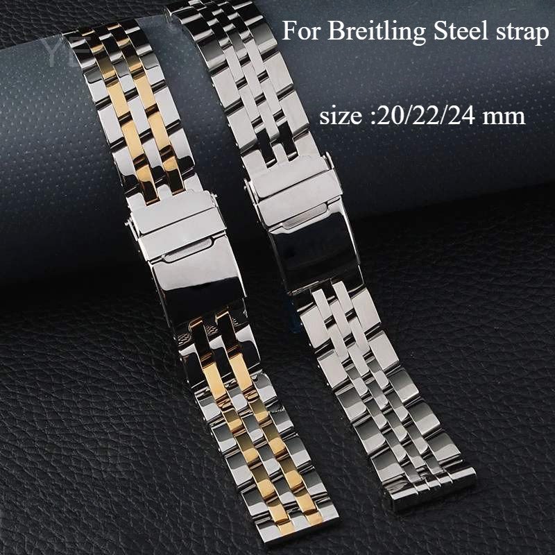 Original Version 20 22 24 Mm  for Breitling High-quality Stainless Steel Strip Fog Buckle Replacemen