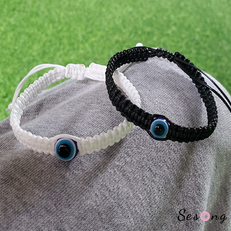 COD Gelang Kulit Tenun Tangan Vintage DIY Gelang Kulit Mata Setan Populer Sederhana-SS