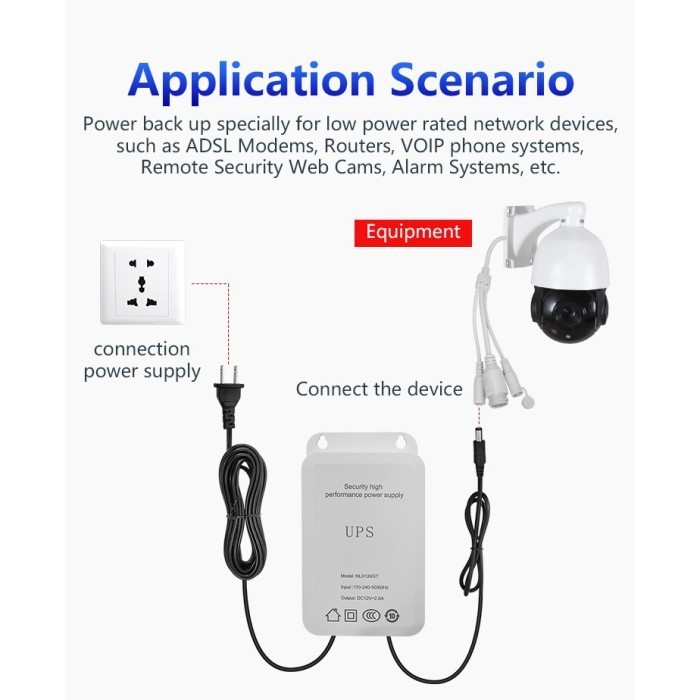 Mini UPS DC 12V 2A Power Backup Mati Lampu Listrik Untuk CCTV Router WiFi Alarm 12 Volt