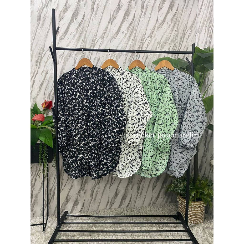RJM - Kemeja Chantika Motif Bunga Kecil Tunik Wanita | Setelan Wanita
