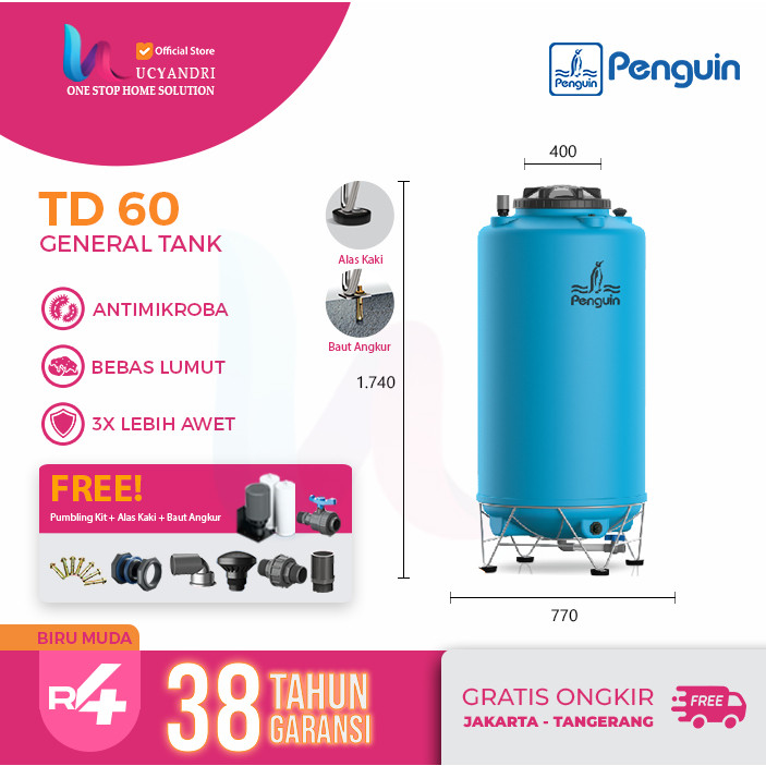 Tangki Air Total Drain Penguin TD 60 - Tandon / Toren