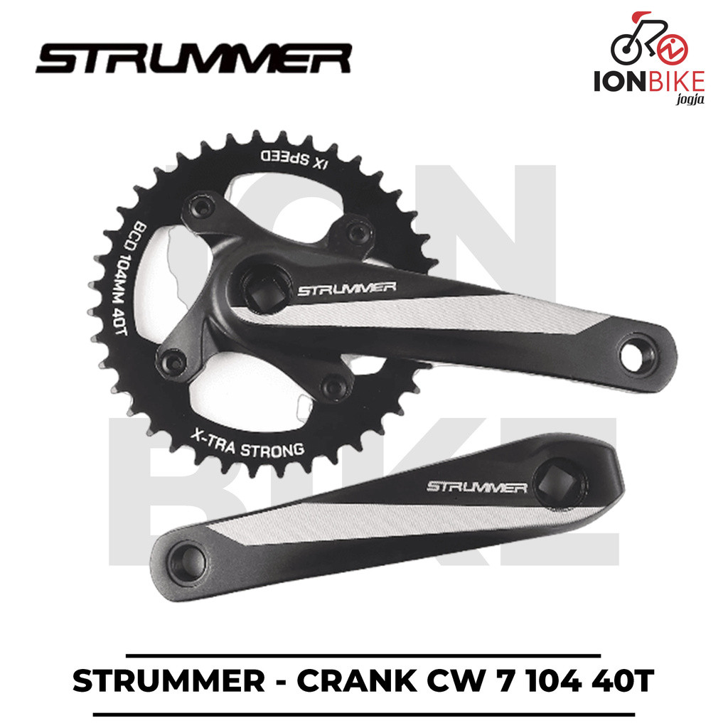 Crank Strummer CW7 40T BCD 104 Alloy 1 Single Speed Sepeda MTB BMX Fixie Arm 165mm CW-7 40 T Crankse