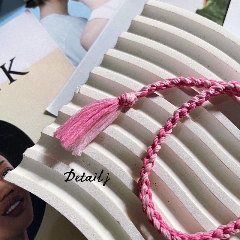 WRSR27 Gelang Tali Kepang Anyam Etnik Handmade Tassel Rumbai Pria Wanita